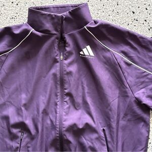 adidas Basketball Women’s Plum Purple Full-Zip Athletic Windbreaker Track Jacket